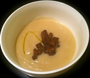 Soups can be fun too! Combine textures to make things more interesting.