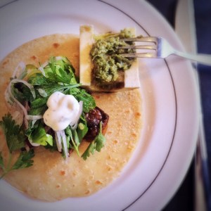 Bone marrow and briskit tacos